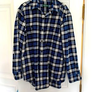 Navy, blue, and white Orvis Flannel